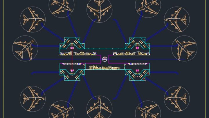 Aircraft Stands and Apron Design CAD Autocad File