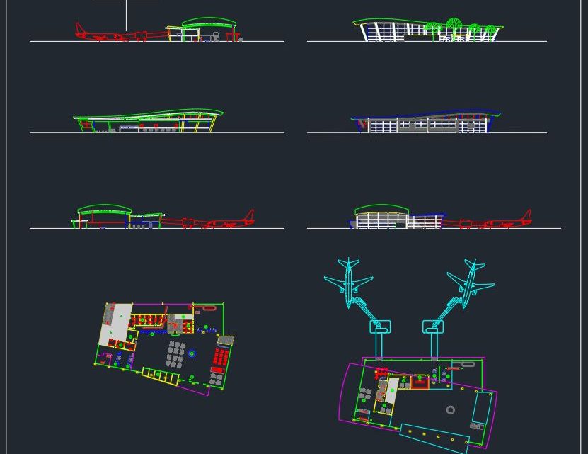 Airport Passenger Terminal Design CAD Templates DWG