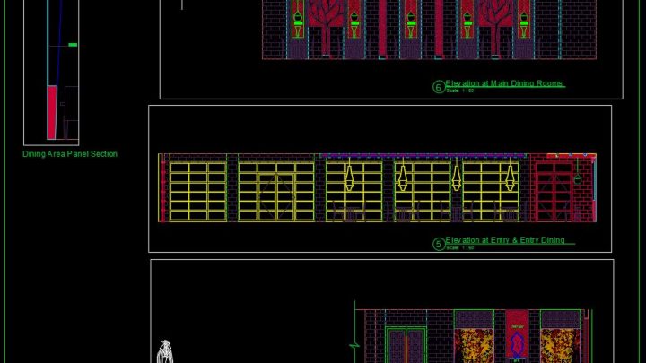 Chinese Restaurant Elevations CAD Templates DWG