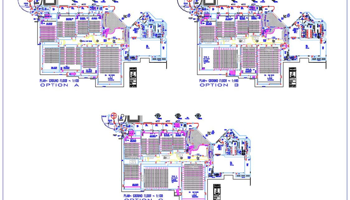 Cinema Ground Floor Layout Plan CAD Template DWG
