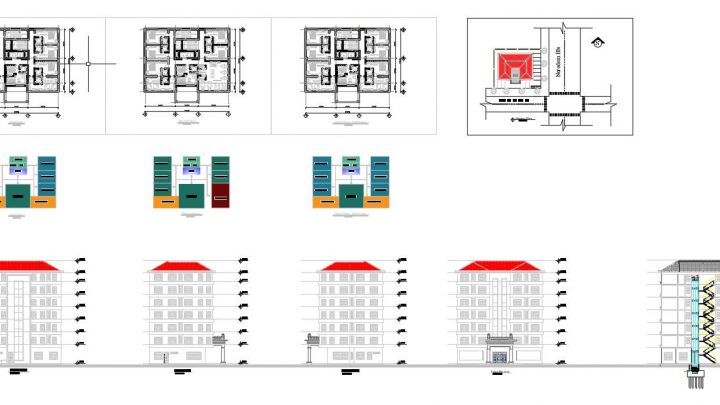 Hotel Elevator and stairs Elevation CAD Templates DWG