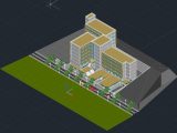 Hotel Tower Building 3d Design CAD Template DWG