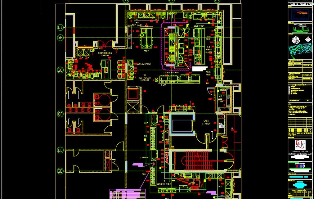 Restaurant Local Distribution Layout CAD Template DWG