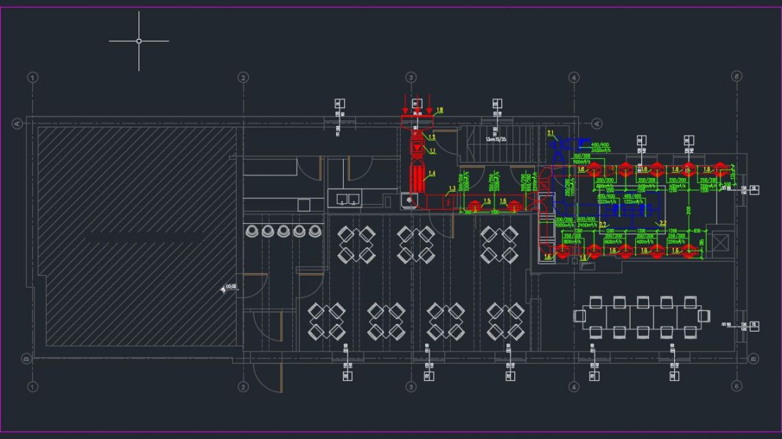 Restaurant Ventilation Layout Plan CAD Templates