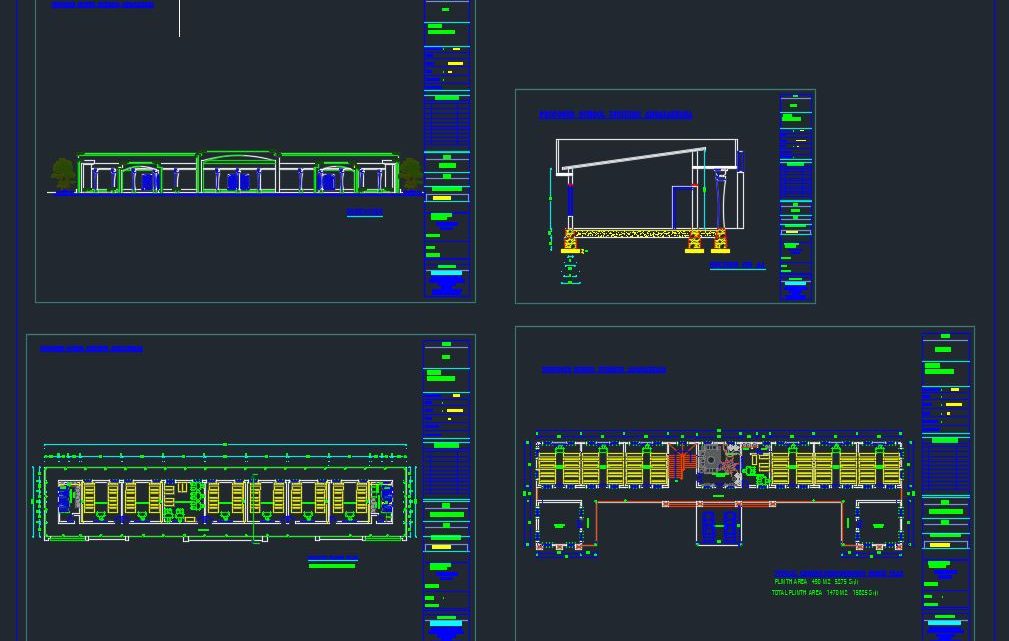 School Layout Plans and Elevation CAD Template DWG