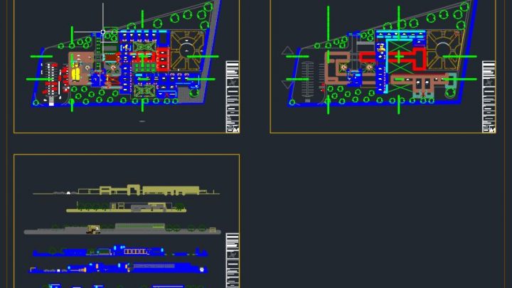 School Plans and Elevation Details Autocad Drawing