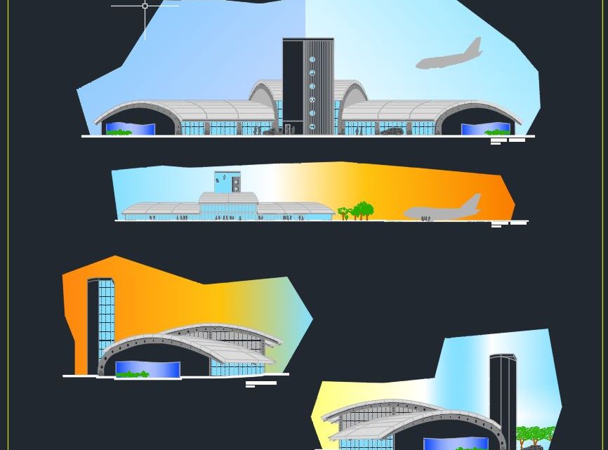 Small Municipal Airport Design CAD Template DWG