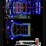 Theater Design Plan and Elevation CAD Template DWG