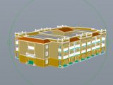 Bungalo Building Hotel 3D Autocad Template DWG