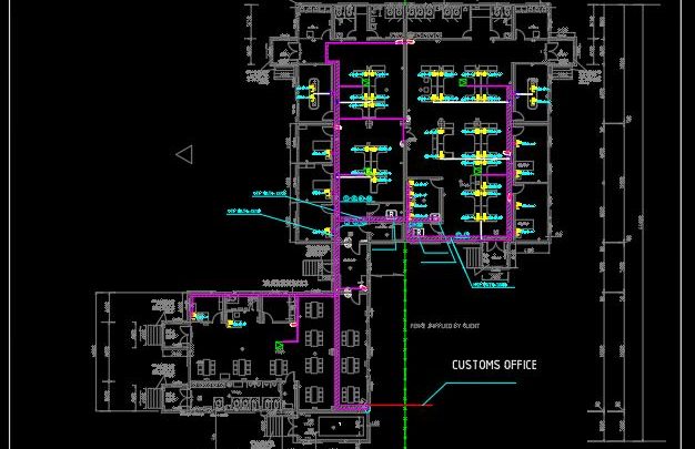 Custom House Network Plan CAD Template DWG