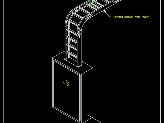 Electrical Cable Tray Installation CAD Template DWG