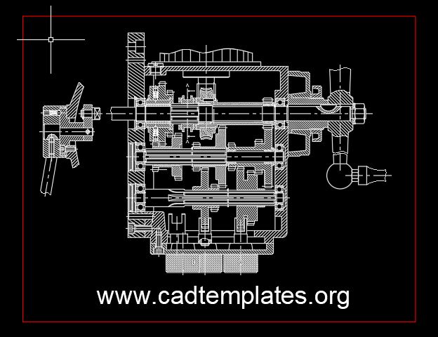 Gear Box Milling Machine Drawing CAD Template DWG