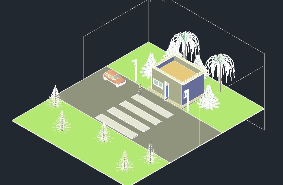 Guard House 3D Autocad Template DWG