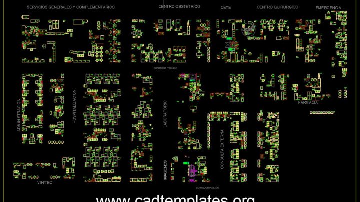 Hospital Equipments Autocad Blocks Template DWG