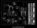 Oil Derrick Pump Assembly Drawing CAD Template DWG