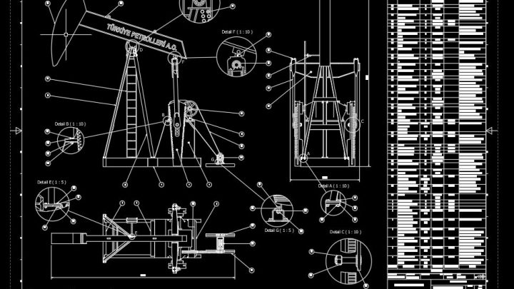 Oil Derrick Pump Assembly Drawing CAD Template DWG
