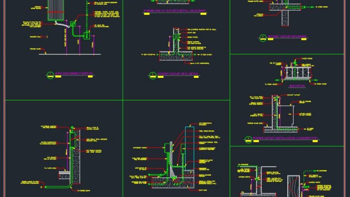 Power Electrical Details CAD Templates DWG