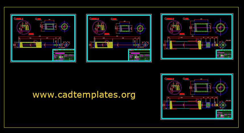 Roller Machine Stand Sections Details CAD Template DWG