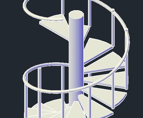 Staircase Rolling 3D Model CAD Template DWG