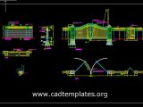 Steel Gate Plan Elevation and Sections Details CAD Template DWG