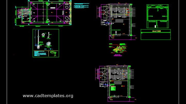 Stilling Basin Hydraulic Pump Sections Details Autocad Template DWG