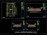 Tennis Court Layout Plan and Sections Details Autocad Template DWG