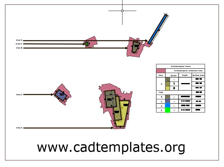 Archeaological Areas for Construction Site Autocad Template DWG
