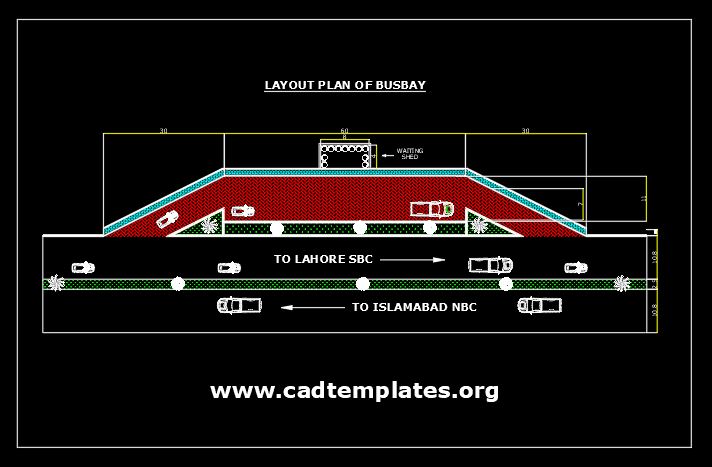 Busway Layout Plan Detail CAD Template DWG