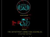 Fire Department Connection Assemblies Detail CAD Template DWG