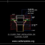 Floor Trap Installation On Floating Floor CAD Template DWG