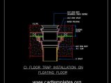 Floor Trap Installation On Floating Floor CAD Template DWG