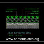 Grass Turf Planting Detail CAD Template DWG