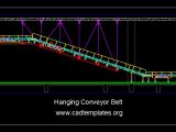 Hanging Conveyor Belt Structural Details CAD Template DWG