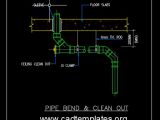 Pipe Bend and Clean Out Detail CAD Template DWG