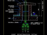 Pipe Penetration Detail CAD Template DWG
