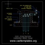 Pipe Penetration Through Roof Slab Detail CAD Template DWG