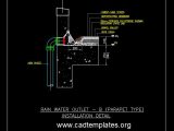 Rain Water Outlet Parapet Type Installation Detail CAD Template DWG