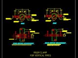 Riser Clamp For Vertical Pipes CAD Template DWG