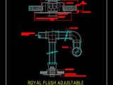 Royal Flush Adjustable Concealed Pendant Sprinkler Detail CAD Template DWG