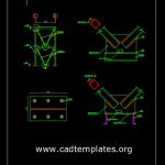 Steel V Bracing Element Details CAD Template DWG