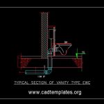 Typical Section of Vanity Type EWC CAD Template DWG