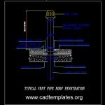 Typical Vent Pipe Roof Penetration Detail CAD Template DWG