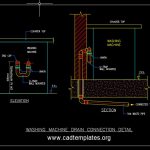 Washing Machine Drain Connection Detail CAD Template DWG