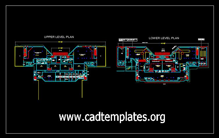 Airport Terminal Building Plan CAD Template DWG
