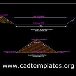 Cross Section of Dam Diversion Channel CAD Template DWG