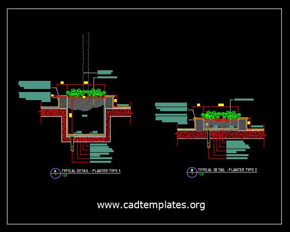 Planters Cad Blocks Plan