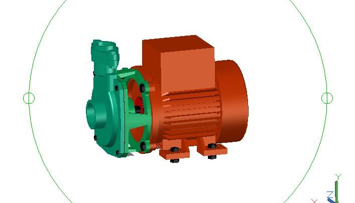 Pump Motor 3D Model CAD Template DWG