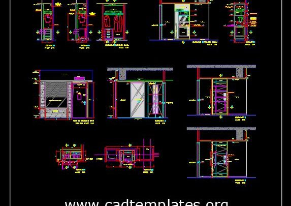 Sample Room Service Cabinrt and Wardrobe Details CAD Template DWG