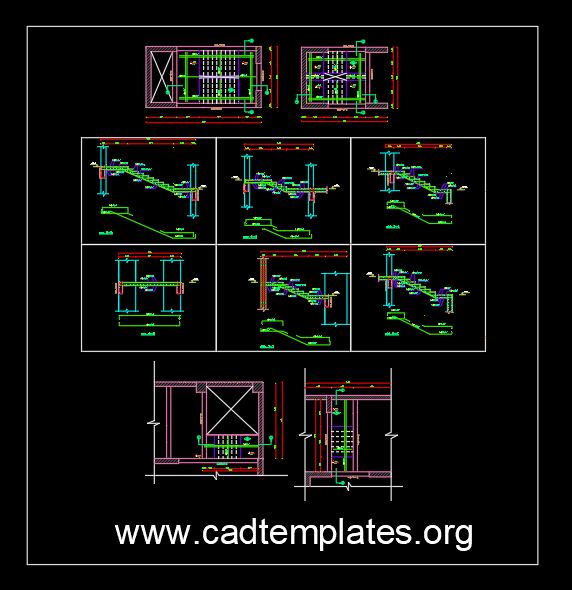 Staircase Reinforcement Details CAD Template DWG