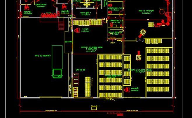Cosmetic Products Factory Layout Plan CAD Template DWG